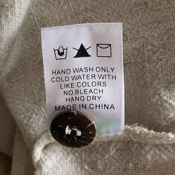 Vici Viscose and Linen Blend Belted Romper Sleeveless V-neck Buttons Cream Sz M - Picture 7 of 9